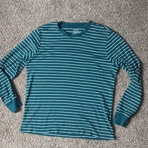 Green Organic Cotton Striped Long Sleeve Shirt